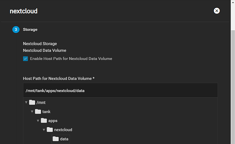 AddNextcloudDataHostPath