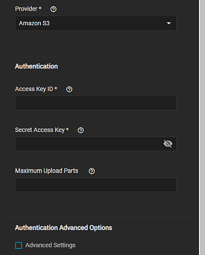 CloudCredentialsAmzon3AuthenticationSettings