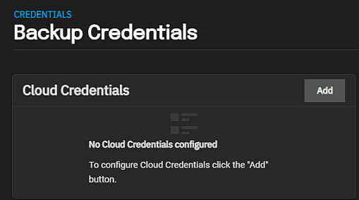 CloudCredentialsNoCredentials